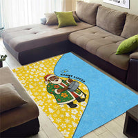 Saint Lucia Christmas Area Rug with Steelpan Santa Floral Pattern and Flag - Wonder Print Shop