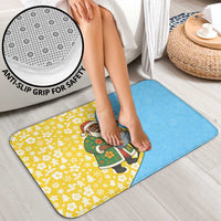 Saint Lucia Christmas Bathroom Set with Steelpan Santa Floral Pattern and Flag - Wonder Print Shop