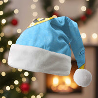 Saint Lucia Christmas Santa Hat with Steelpan Santa Floral Pattern and Flag - Wonder Print Shop