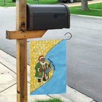 Saint Lucia Christmas Garden Flag with Steelpan Santa Floral Pattern and Flag - Wonder Print Shop