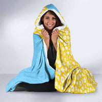 Saint Lucia Christmas Hooded Blanket with Steelpan Santa Floral Pattern and Flag - Wonder Print Shop