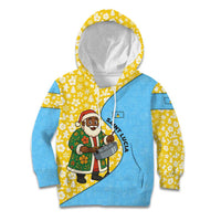 Saint Lucia Christmas Kid Hoodie with Steelpan Santa Floral Pattern and Flag - Wonder Print Shop