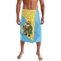 Saint Lucia Christmas Lavalava with Steelpan Santa Floral Pattern and Flag - Wonder Print Shop
