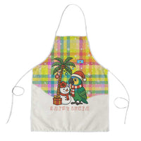 Saint Lucia Christmas Apron with Parrot Palm Tree Snowman and Plaid Holiday - Wonder Print Shop