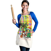 Saint Lucia Christmas Apron with Parrot Palm Tree Snowman and Plaid Holiday - Wonder Print Shop