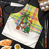 Saint Lucia Christmas Apron with Parrot Palm Tree Snowman and Plaid Holiday - Wonder Print Shop