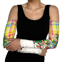 Saint Lucia Christmas Arm Sleeves with Parrot Palm Tree Snowman and Plaid Holiday - Wonder Print Shop