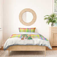 Saint Lucia Christmas Bedding Set with Parrot Palm Tree Snowman and Plaid Holiday - Wonder Print Shop