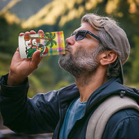 Saint Lucia Christmas 4 in 1 Can Cooler Tumbler with Parrot Palm Tree Snowman and Plaid Holiday - Wonder Print Shop