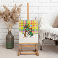 Saint Lucia Christmas Canvas Wall Art with Parrot Palm Tree Snowman and Plaid Holiday - Wonder Print Shop