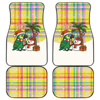 Saint Lucia Christmas Car Mats with Parrot Palm Tree Snowman and Plaid Holiday - Wonder Print Shop