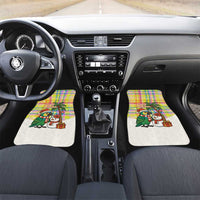 Saint Lucia Christmas Car Mats with Parrot Palm Tree Snowman and Plaid Holiday - Wonder Print Shop