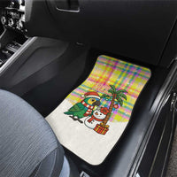 Saint Lucia Christmas Car Mats with Parrot Palm Tree Snowman and Plaid Holiday - Wonder Print Shop