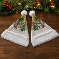 Saint Lucia Christmas Santa Hat with Parrot Palm Tree Snowman and Plaid Holiday - Wonder Print Shop