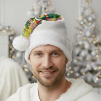 Saint Lucia Christmas Santa Hat with Parrot Palm Tree Snowman and Plaid Holiday - Wonder Print Shop