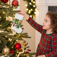 Saint Lucia Christmas Stocking with Parrot Palm Tree Snowman and Plaid Holiday - Wonder Print Shop