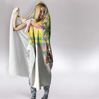 Saint Lucia Christmas Hooded Blanket with Parrot Palm Tree Snowman and Plaid Holiday - Wonder Print Shop