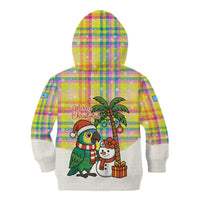 Saint Lucia Christmas Kid Hoodie with Parrot Palm Tree Snowman and Plaid Holiday - Wonder Print Shop