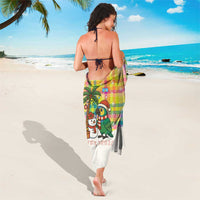 Saint Lucia Christmas Sarong with Parrot Palm Tree Snowman and Plaid Holiday - Wonder Print Shop