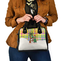 Saint Lucia Christmas Shoulder Handbag with Parrot Palm Tree Snowman and Plaid Holiday - Wonder Print Shop