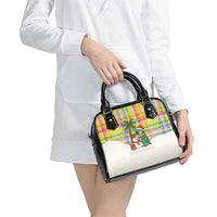 Saint Lucia Christmas Shoulder Handbag with Parrot Palm Tree Snowman and Plaid Holiday - Wonder Print Shop
