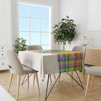 Saint Lucia Christmas Tablecloth with Parrot Palm Tree Snowman and Plaid Holiday - Wonder Print Shop