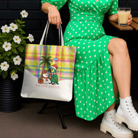 Saint Lucia Christmas Tote Bag with Parrot Palm Tree Snowman and Plaid Holiday - Wonder Print Shop