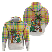 Saint Lucia Christmas Zip Hoodie with Parrot Palm Tree Snowman and Plaid Holiday - Wonder Print Shop
