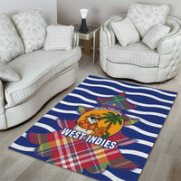 West Indies Christmas Area Rug with Tropical Snowman Palm Tree Gingerbread and Plaid Design - Wonder Print Shop