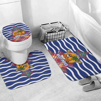 West Indies Christmas Bathroom Set with Tropical Snowman Palm Tree Gingerbread and Plaid Design - Wonder Print Shop
