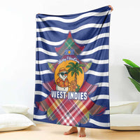 West Indies Christmas Blanket with Tropical Snowman Palm Tree Gingerbread and Plaid Design - Wonder Print Shop