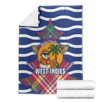 West Indies Christmas Blanket with Tropical Snowman Palm Tree Gingerbread and Plaid Design - Wonder Print Shop