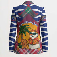 West Indies Christmas Blazer with Tropical Snowman Palm Tree Gingerbread and Plaid Design - Wonder Print Shop