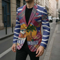 West Indies Christmas Blazer with Tropical Snowman Palm Tree Gingerbread and Plaid Design - Wonder Print Shop