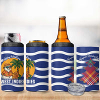 West Indies Christmas 4 in 1 Can Cooler Tumbler with Tropical Snowman Palm Tree Gingerbread and Plaid Design - Wonder Print Shop