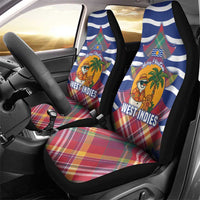 West Indies Christmas Car Seat Cover with Tropical Snowman Palm Tree Gingerbread and Plaid Design - Wonder Print Shop