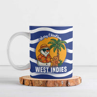 West Indies Christmas Ceramic Mug with Tropical Snowman Palm Tree Gingerbread and Plaid Design - Wonder Print Shop
