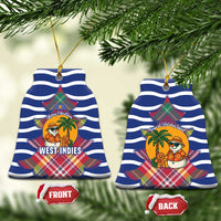 West Indies Christmas Ceramic Ornament with Tropical Snowman Palm Tree Gingerbread and Plaid Design - Wonder Print Shop