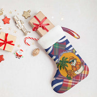 West Indies Christmas Stocking with Tropical Snowman Palm Tree Gingerbread and Plaid Design - Wonder Print Shop