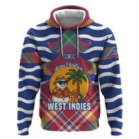 West Indies Christmas Hoodie with Tropical Snowman Palm Tree Gingerbread and Plaid Design - Wonder Print Shop