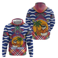 West Indies Christmas Hoodie with Tropical Snowman Palm Tree Gingerbread and Plaid Design - Wonder Print Shop