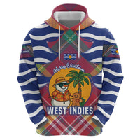West Indies Christmas Hoodie with Tropical Snowman Palm Tree Gingerbread and Plaid Design - Wonder Print Shop