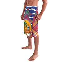 West Indies Christmas Lavalava with Tropical Snowman Palm Tree Gingerbread and Plaid Design - Wonder Print Shop