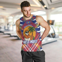 West Indies Christmas Men Tank Top with Tropical Snowman Palm Tree Gingerbread and Plaid Design - Wonder Print Shop