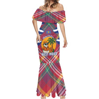 West Indies Christmas Mermaid Dress with Tropical Snowman Palm Tree Gingerbread and Plaid Design - Wonder Print Shop