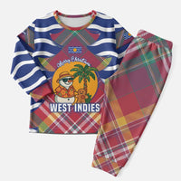 West Indies Christmas Pajama Set with Tropical Snowman Palm Tree Gingerbread and Plaid Design - Wonder Print Shop