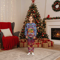 West Indies Christmas Pajama Set with Tropical Snowman Palm Tree Gingerbread and Plaid Design - Wonder Print Shop
