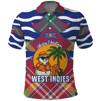 West Indies Christmas Polo Shirt with Tropical Snowman Palm Tree Gingerbread and Plaid Design - Wonder Print Shop