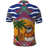 West Indies Christmas Polo Shirt with Tropical Snowman Palm Tree Gingerbread and Plaid Design - Wonder Print Shop