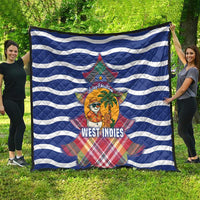 West Indies Christmas Quilt with Tropical Snowman Palm Tree Gingerbread and Plaid Design - Wonder Print Shop